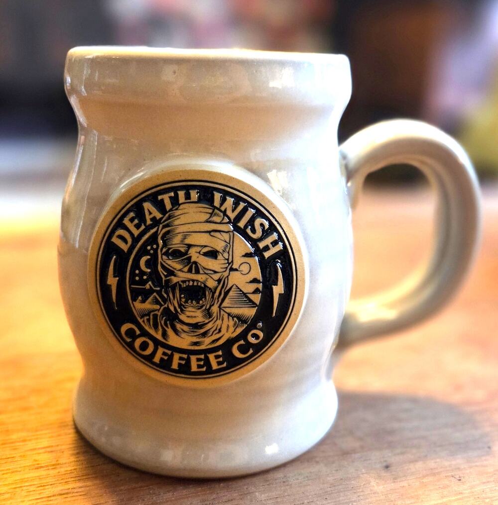 Death Wish Coffee 2023 The Mummy Mug 317/3500 Deneen Pottery USA